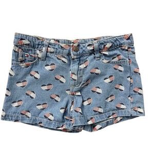 Tommy Hilfiger Girl’s Heart Logo 100% Cotton Denim Jean Shorts Size 8/10